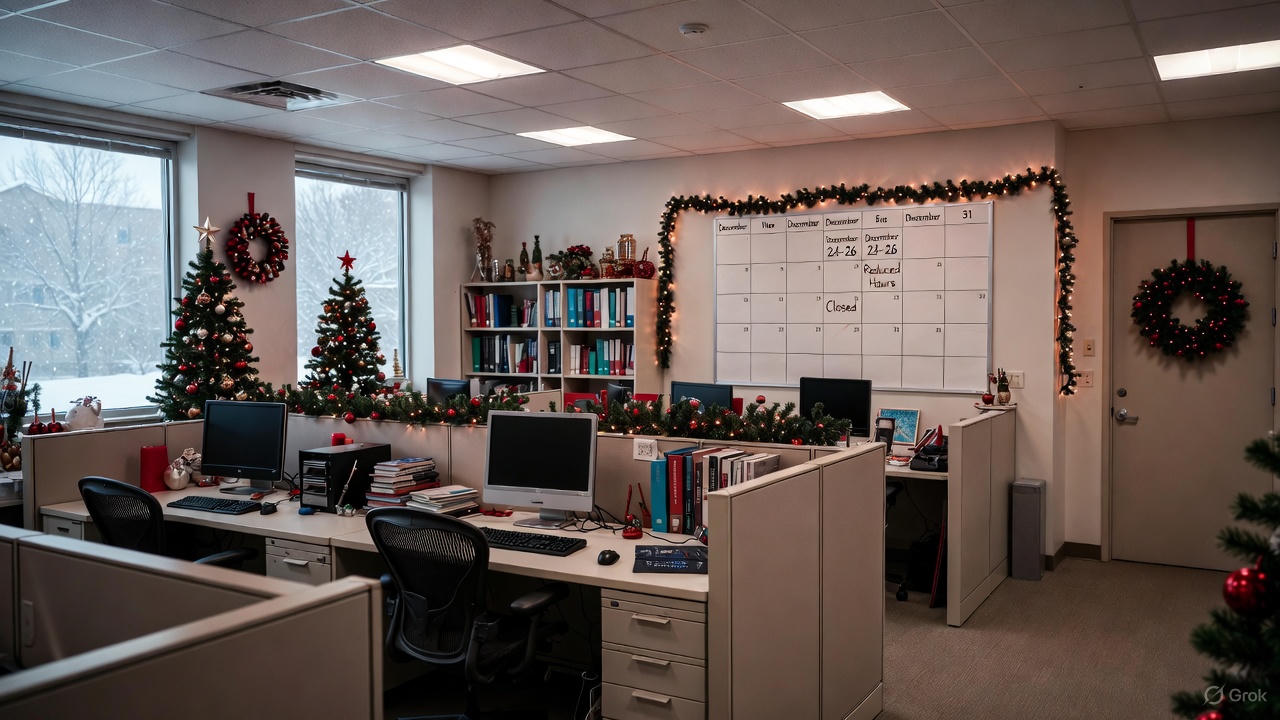 Harmonogram pracy biura w grudniu 2025